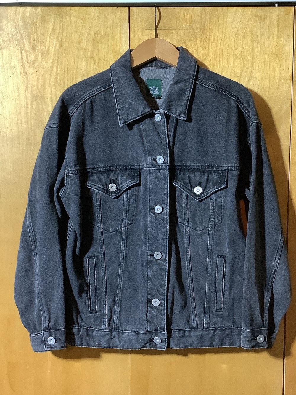 Wild Fable black denim jean jacket, size XS